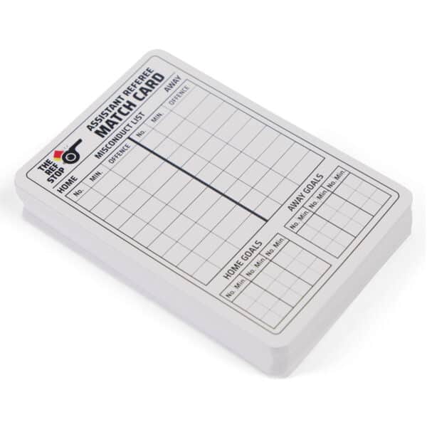The Ref Stop Assistant Referee Match Record Cards 50 Pack